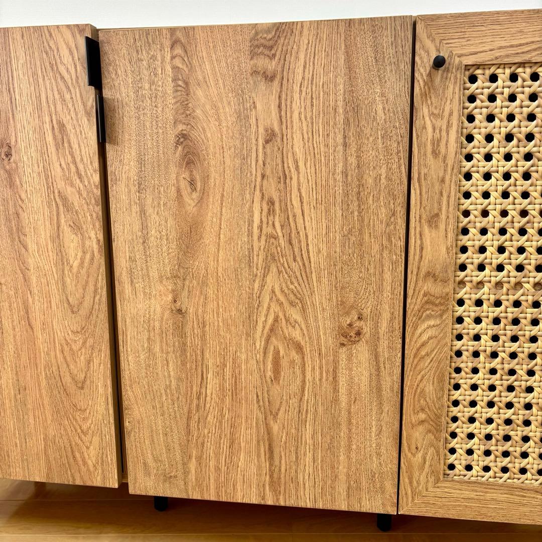 【LOWYA】ロウヤ [幅120] ラタン調キャビネット リビングボード