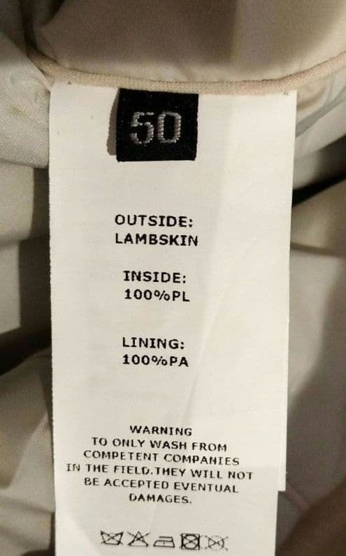 【Sei-Chanです】エンメティ ライダースラムレザー　アイボリー　50