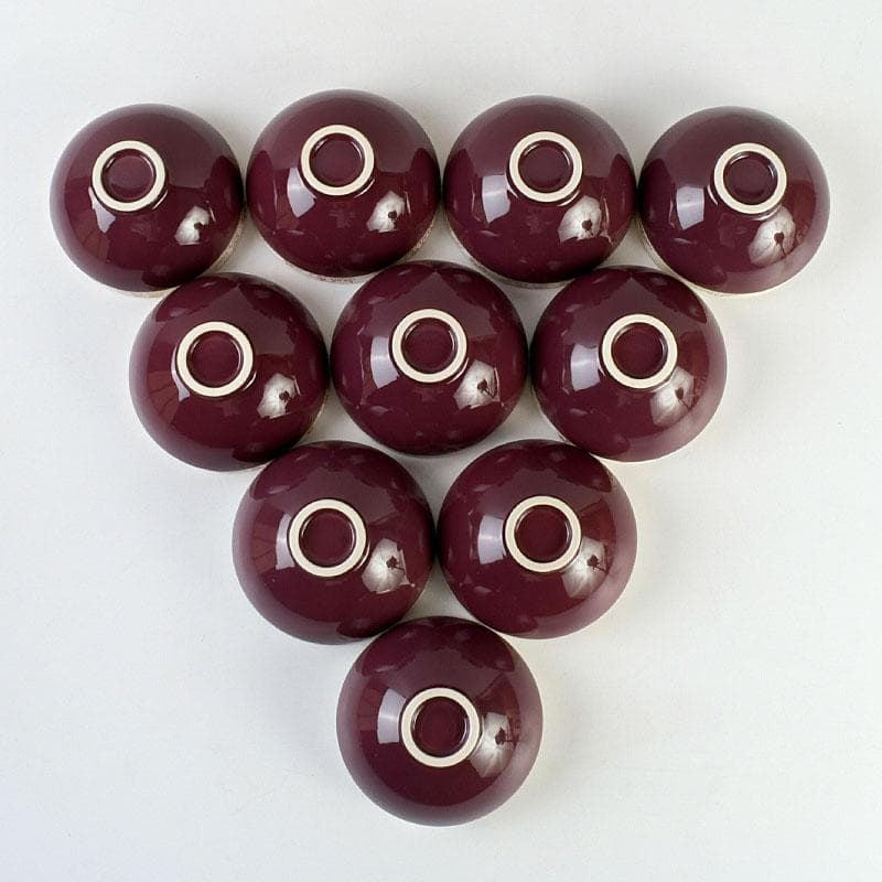 茶道具　瑞穂窯造　紫交趾　五神数茶碗　十客　共箱　V　9505D