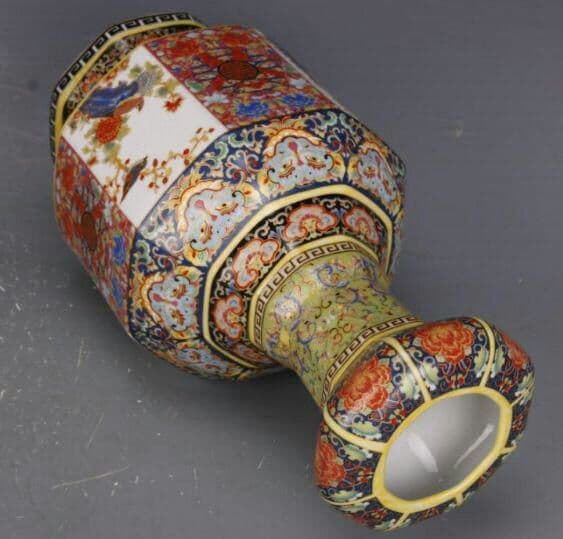 清朝 乾隆年製 エナメル 花瓶 工芸品 磁器 置物 アンティーク コレクショ1