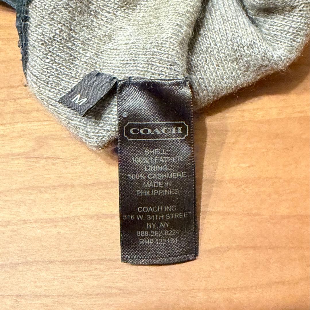 COACH レザー カシミヤ 手袋 M