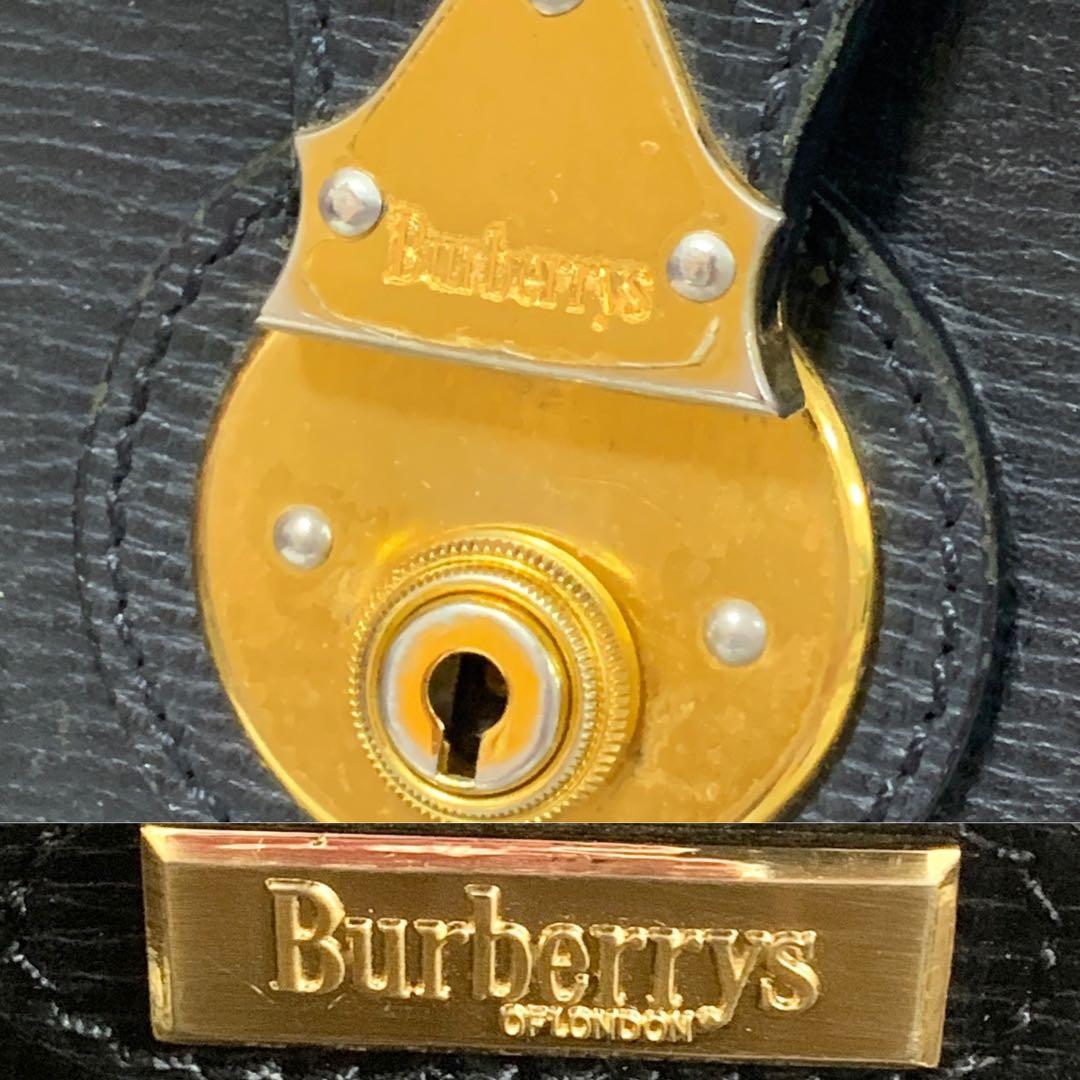 良品✨ バーバリーズ ロンドン　オールレザー　ダレスバッグ　ビジネス　ブラック