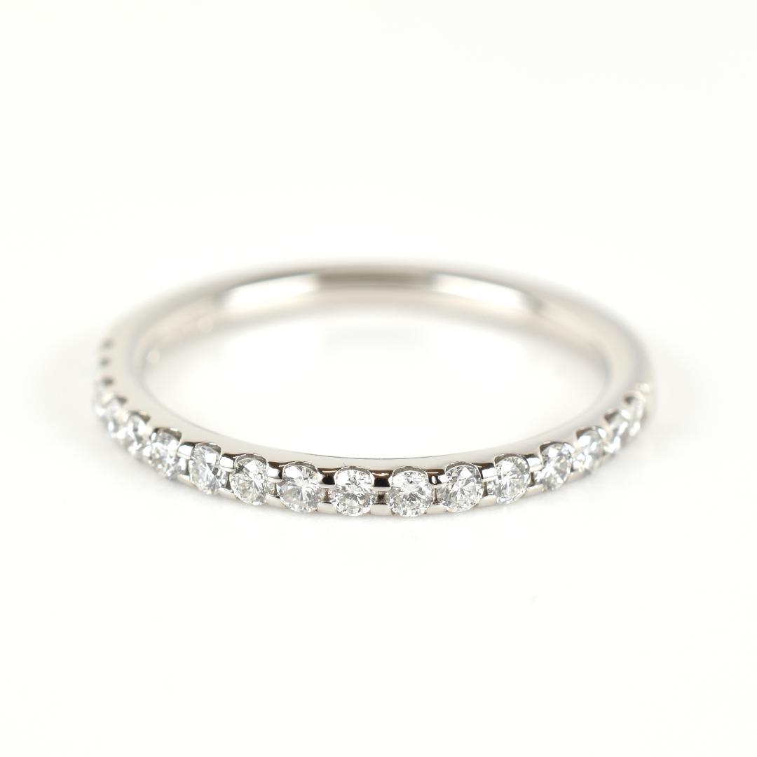 【新品仕上げ済】4℃ プラチナハーフエタニティ0.23カラットダイヤモンドリング