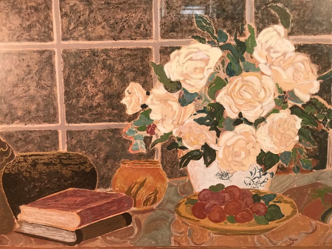 エレン・ガン　「バラの季節Ⅰ」　シルクスクリーン　直筆サイン・エディション有り