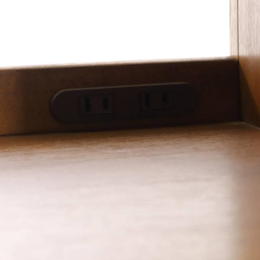 浜本工芸 No.1100 ファックス台A 電話台 コンセント付き ナラ無垢材