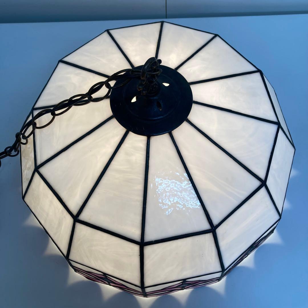 A281-53 アンティーク ステンドグラス吊り下げ照明器具 吊り下げランプ