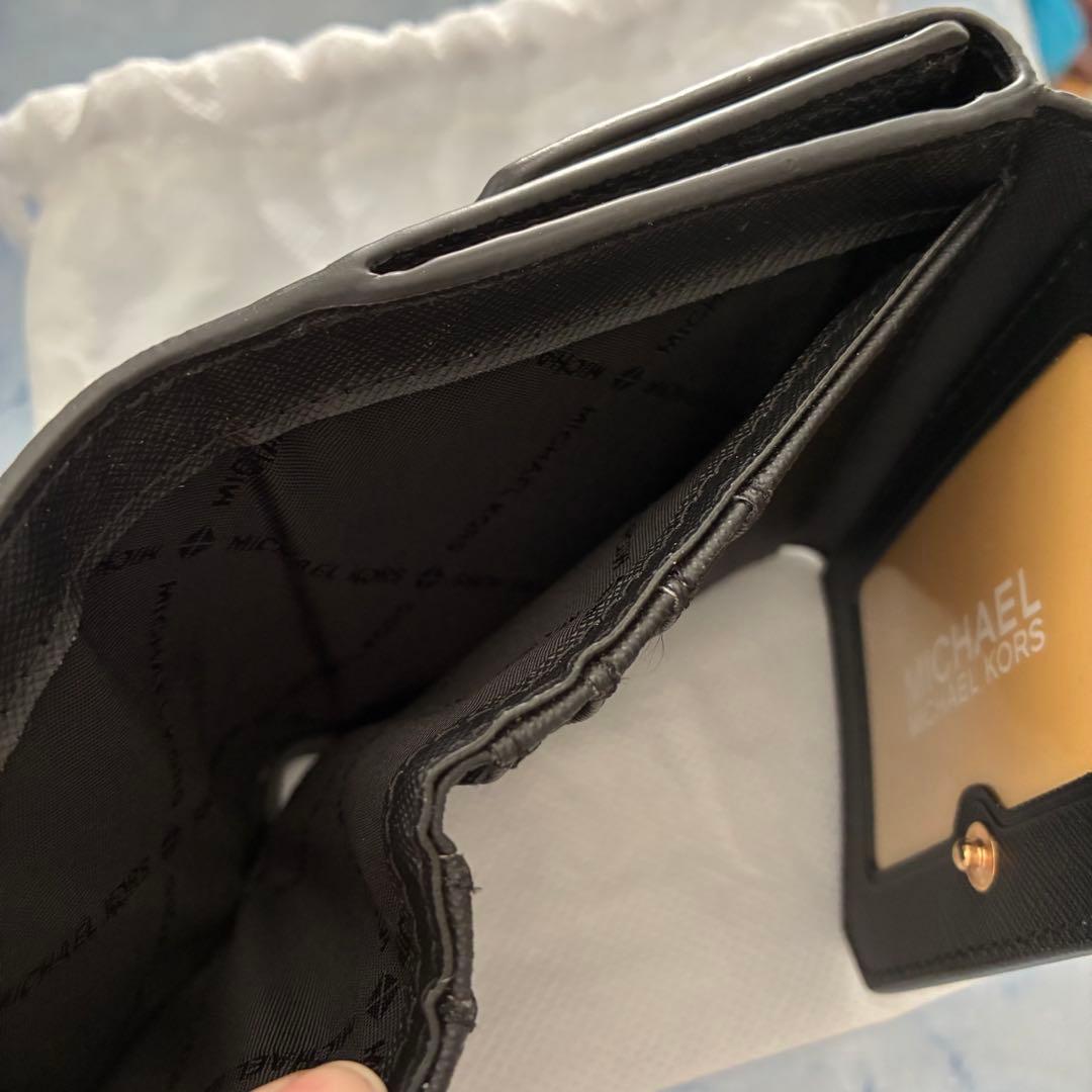 マイケルコース　MICHEAL　KORS　財布　黒　2つ折り　レディース