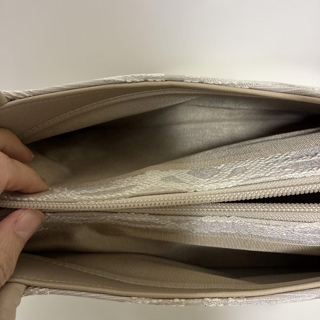 和装バッグ 利休バッグ パールベージュ 花柄