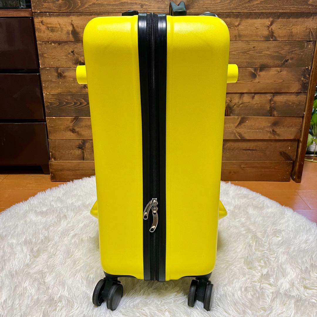 【乗れるキャリーケース】キッズトラベル スーツケース イエロー Mサイズ