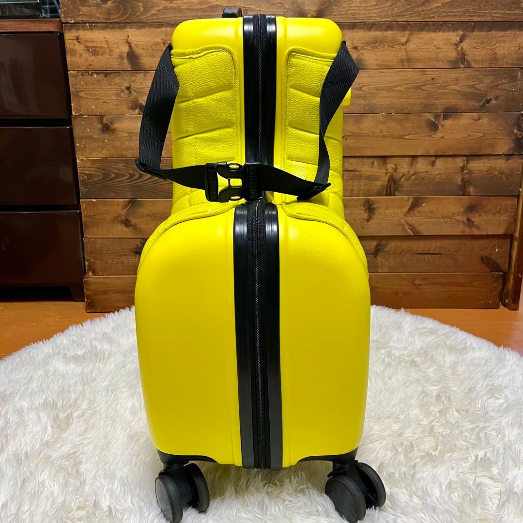 【乗れるキャリーケース】キッズトラベル スーツケース イエロー Mサイズ
