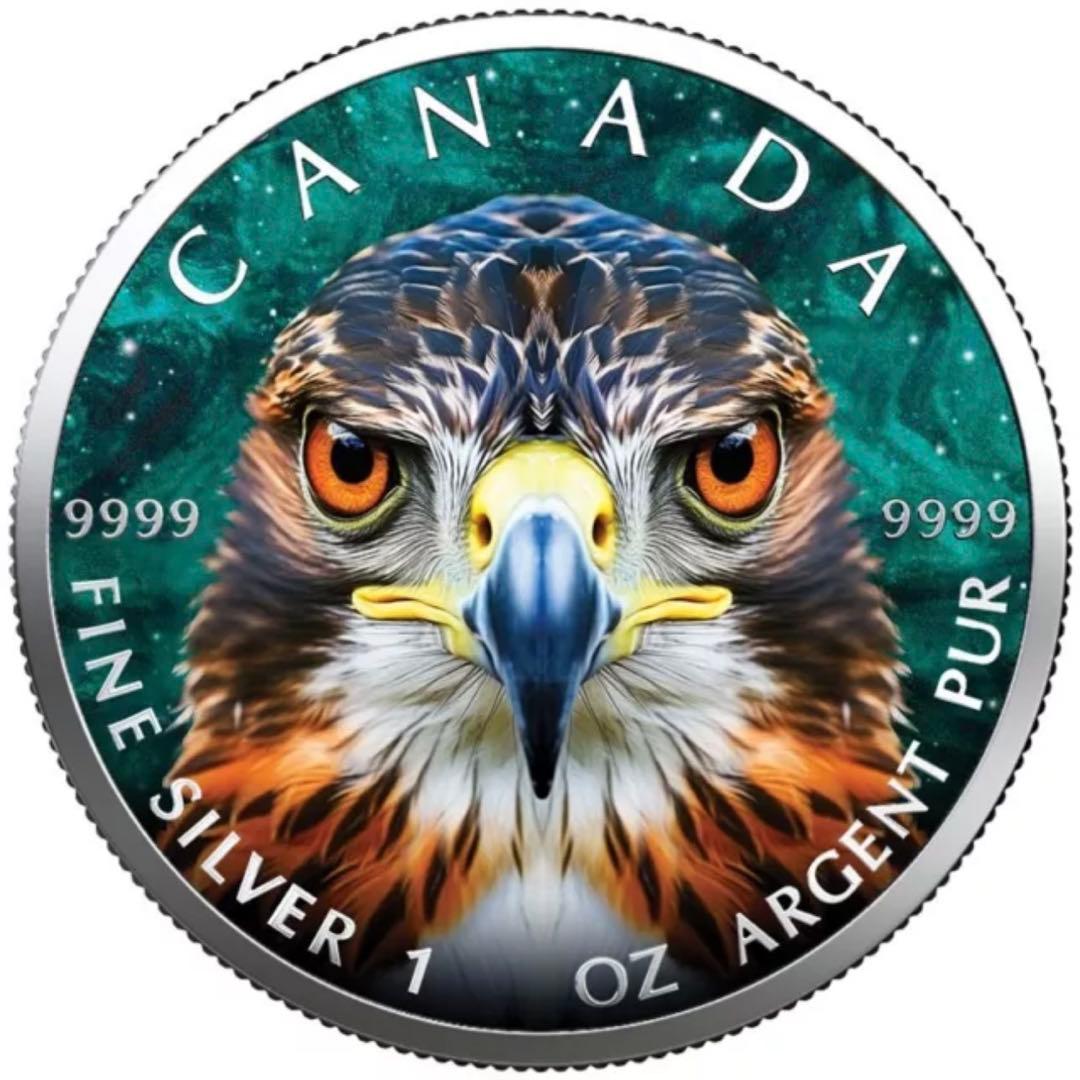 【世界100枚限定】カナダ メイプルリーフ 銀貨 ファルコン ハヤブサ 1オンス