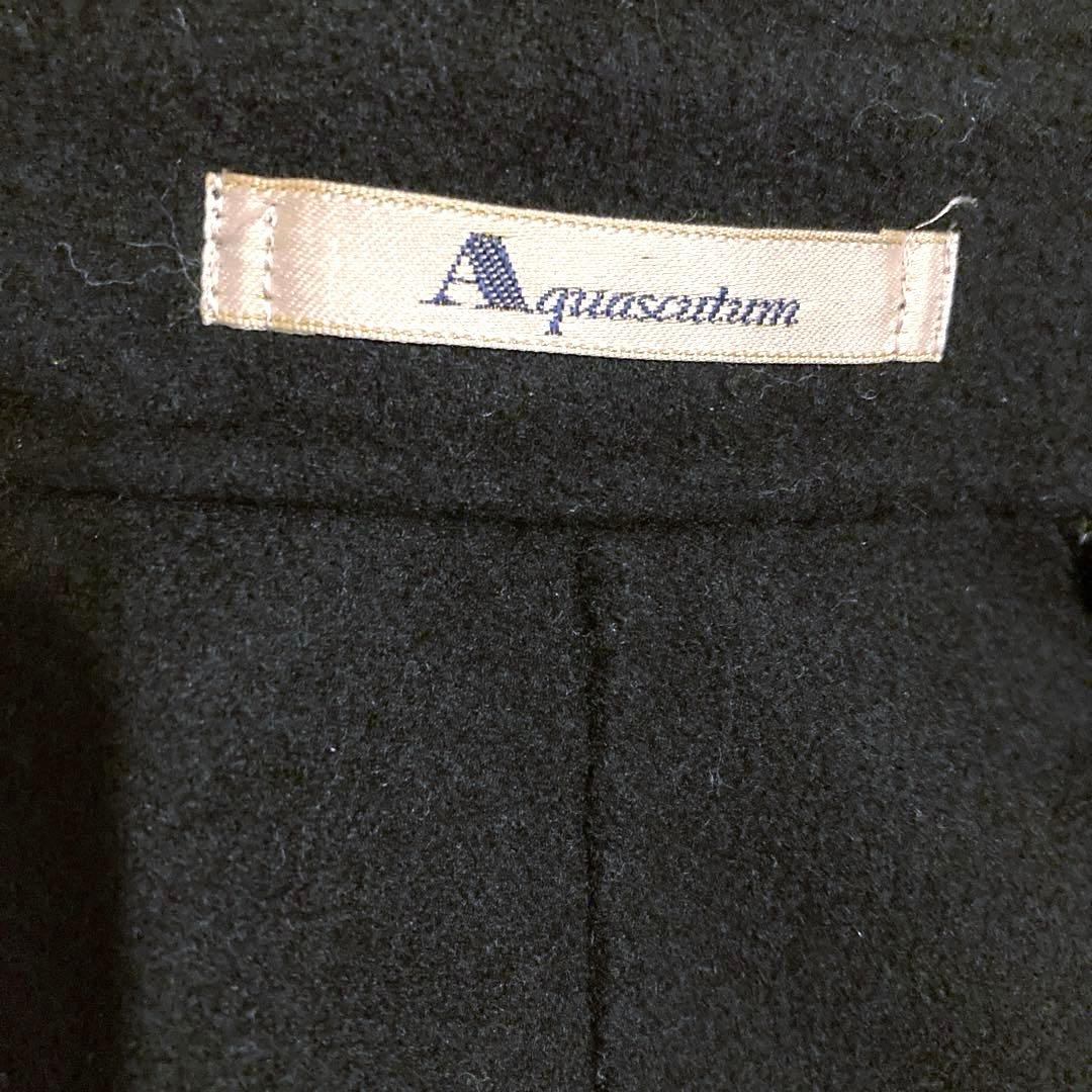 Aquascutumアクアスキュータム黒ブラックカシミヤ100%チェスターコート
