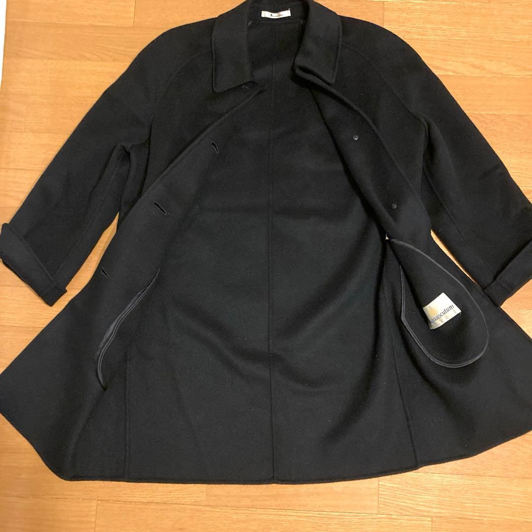 Aquascutumアクアスキュータム黒ブラックカシミヤ100%チェスターコート