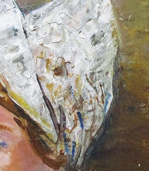 鵜飼幸雄　タイトル「オランダの女」　F4号　油彩」額装