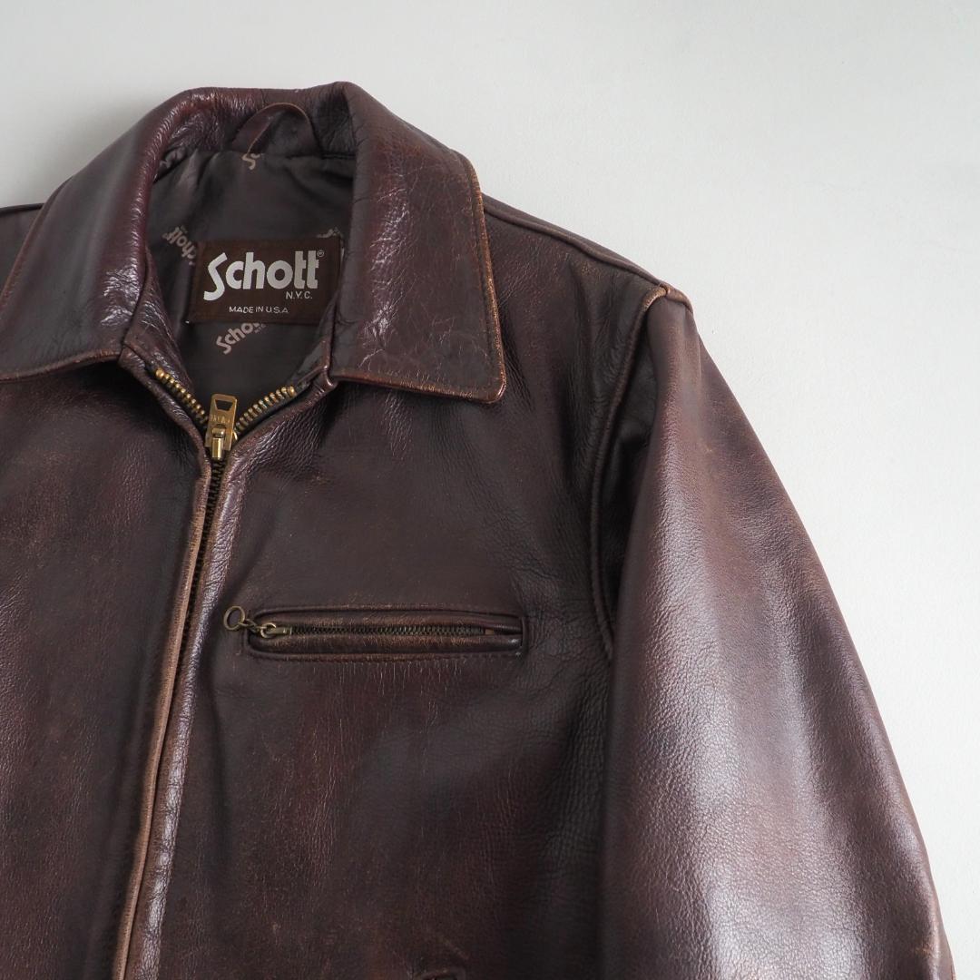 ショット　 Schott　36　トラッカージャケット　レザージャケット　赤茶
