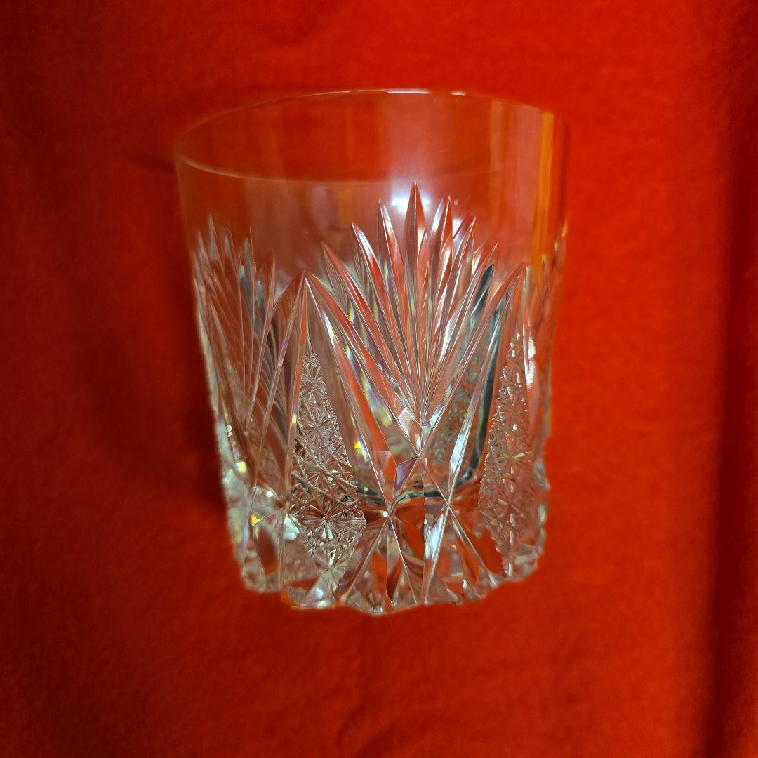 ★お値下げ★　HOYA カットクリスタル 菊　ロックグラス
