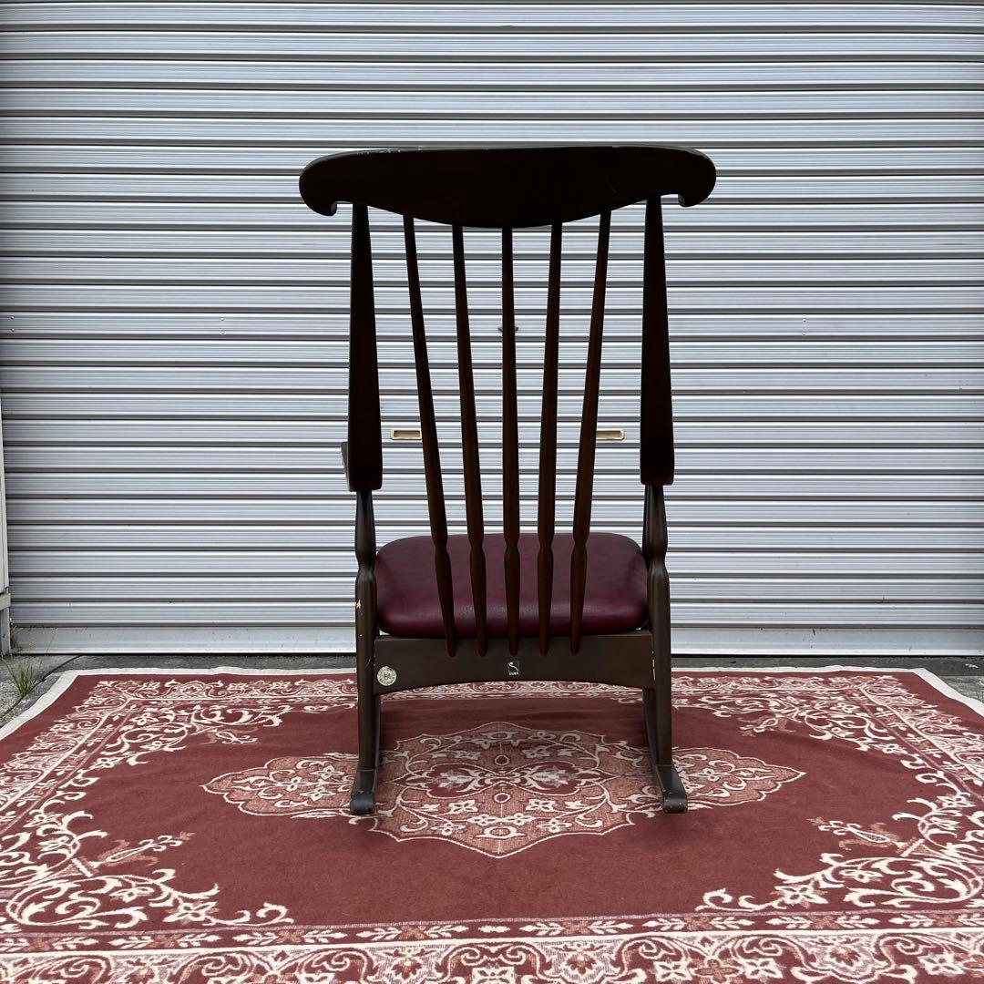 古家具ビンテージ品◾️鳥取家具 木製フレーム ロッキングチェア ミッドセンチュリー