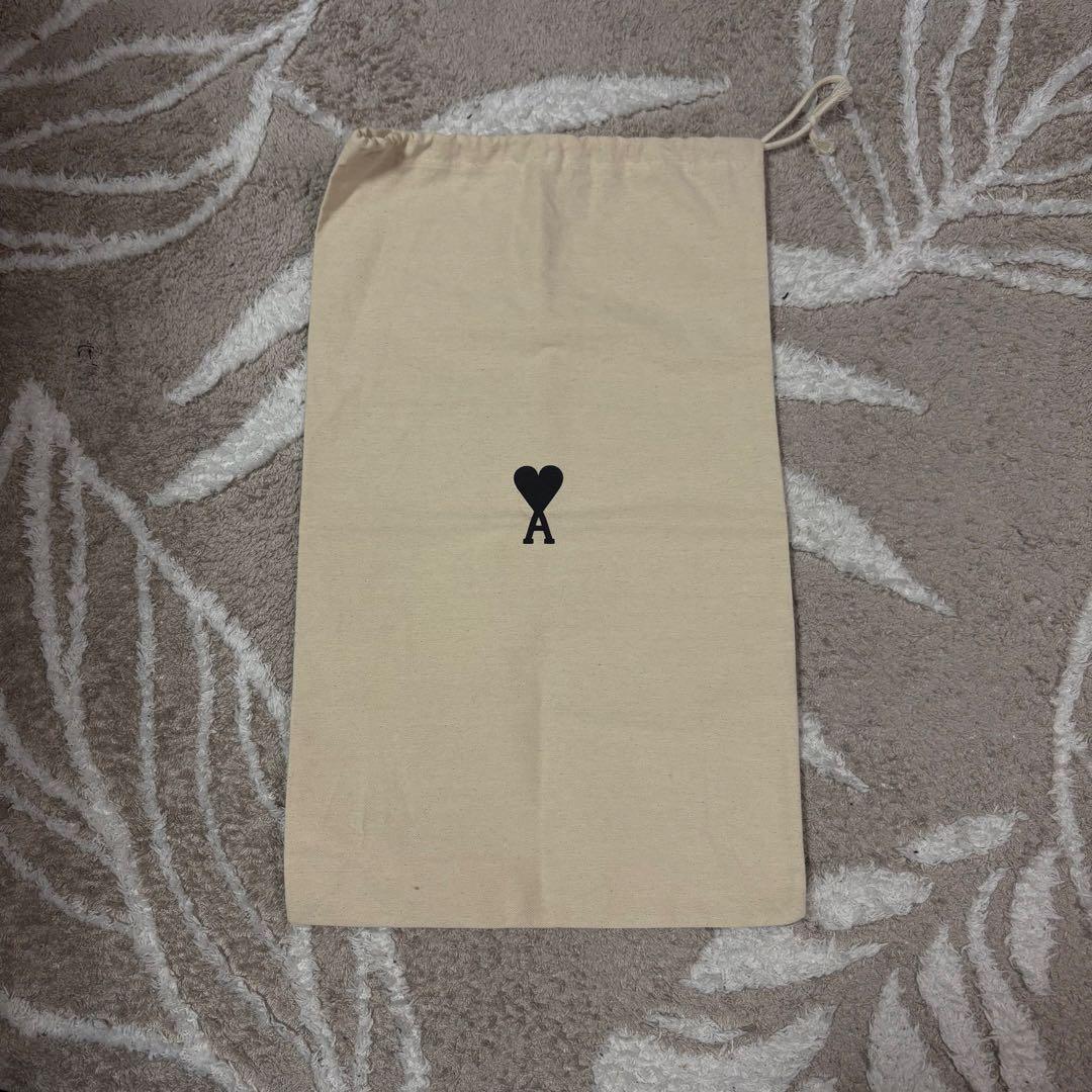 ami paris ネイビー マフラー ハート刺繍