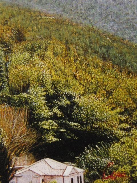 中尾新也、【メネルブの村】、希少な大判額装用画集より、美品