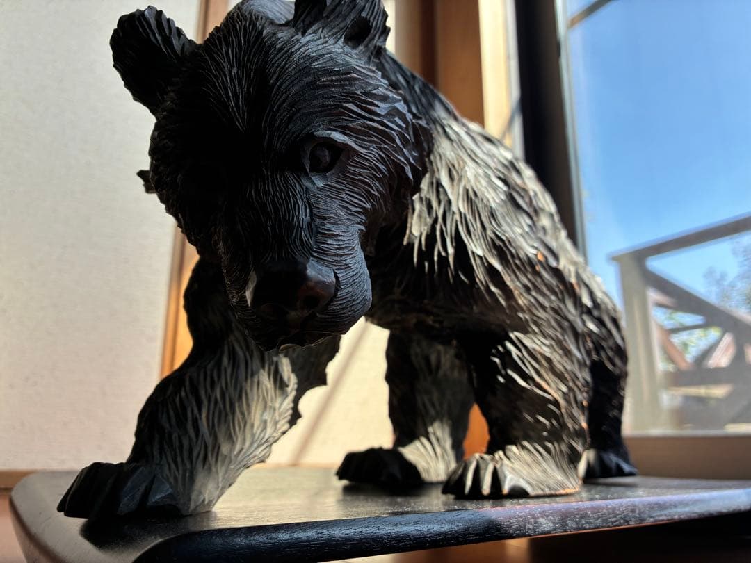 木彫り熊　アイヌ　アンティーク　銘あり　昭和初期製作