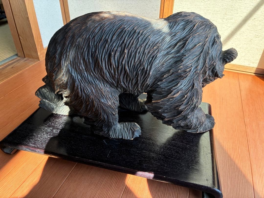 木彫り熊　アイヌ　アンティーク　銘あり　昭和初期製作
