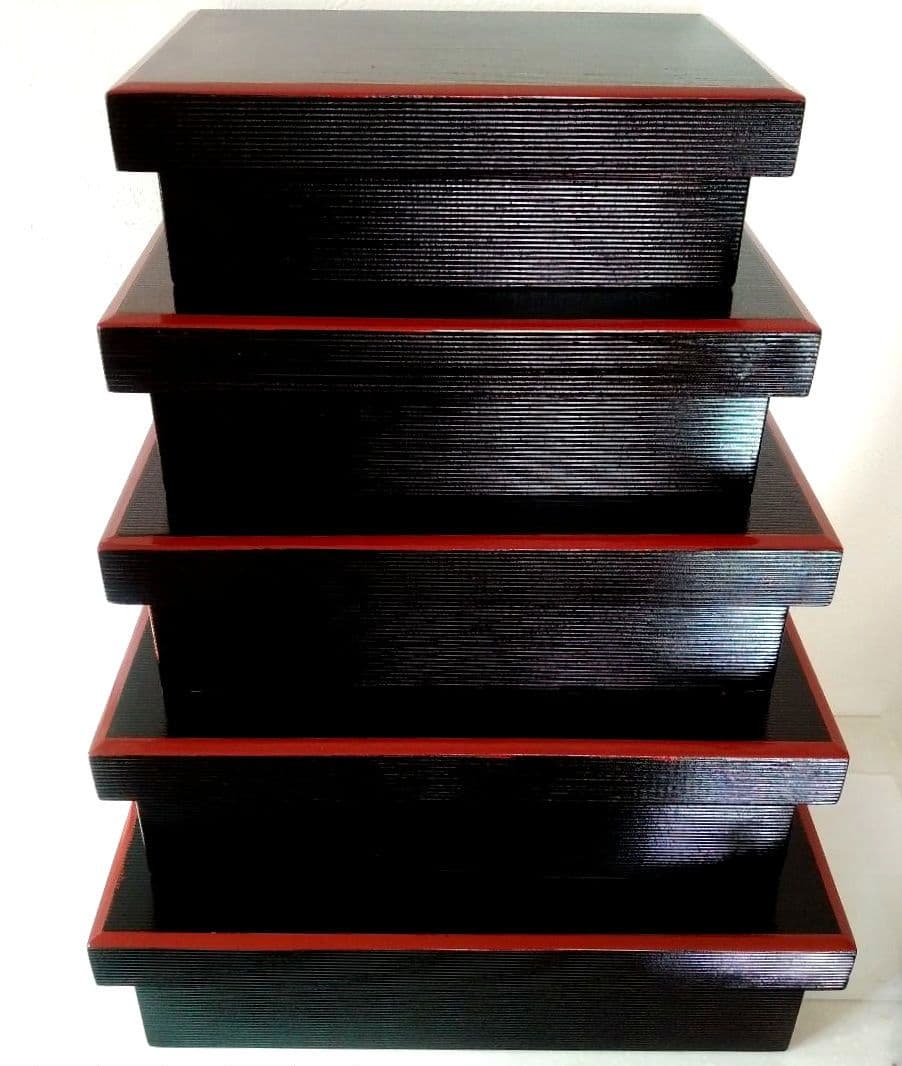 切溜 きりだめ 五段入れ子 栄重 さかえ重 5段重箱 木製 漆器