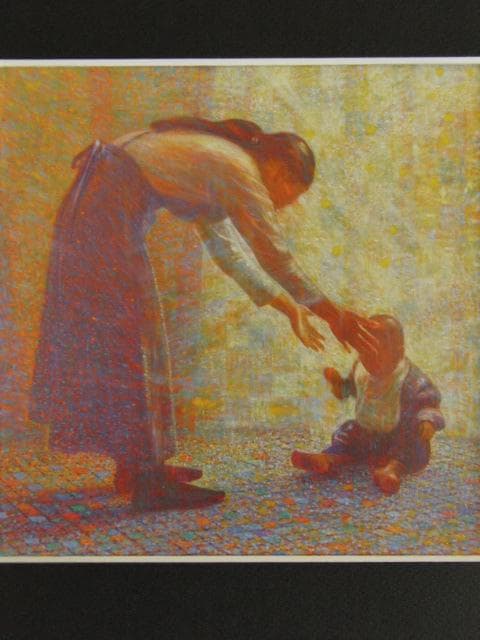 熊谷有展、【育】、希少な限定額装用画集画、新品高級額 額装付、状態良好