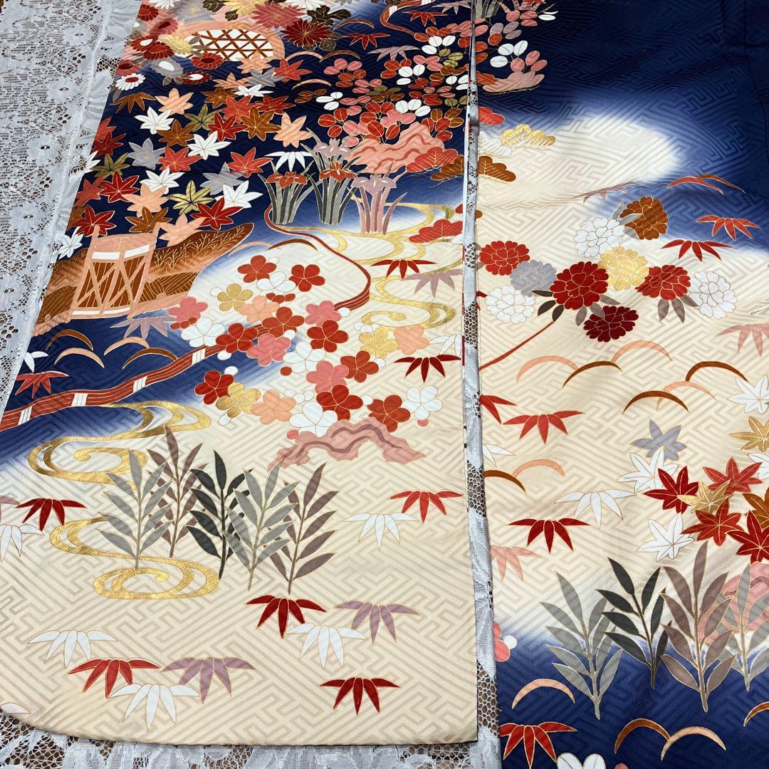 逸品６点！鈴乃屋振袖＆新品袋帯＆帯締&帯揚&新品髪飾り＆サガフォックス 成人式