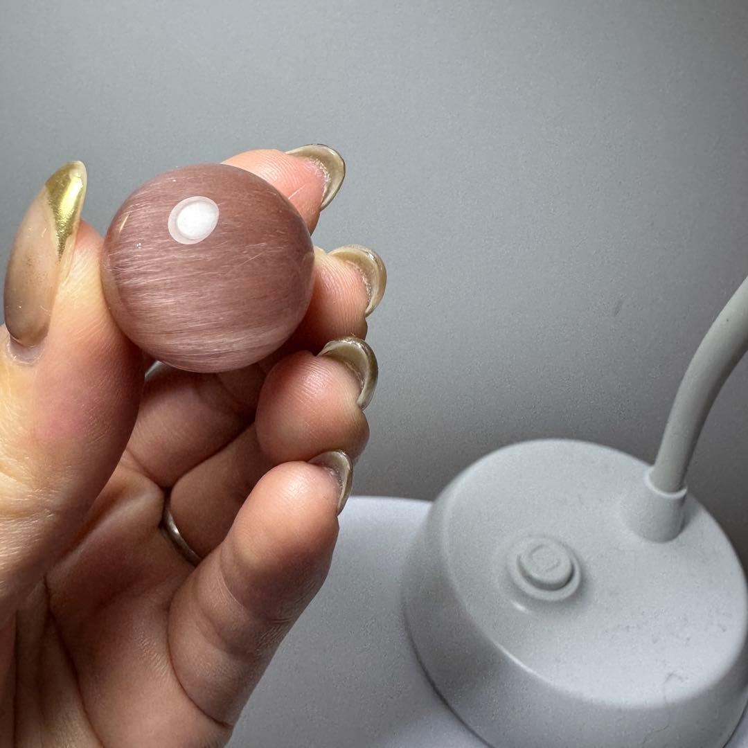 天然石　粒　インテリア　ピンク　サゲニティック　置物　シャトヤンシー　一点もの