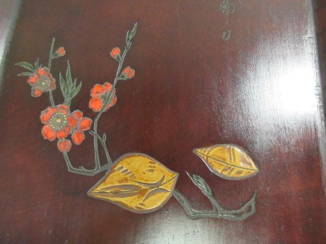 讃岐 手彫り 角盆 5枚 [B23519] 絵変り 両峰山人刀 讃岐木地漆