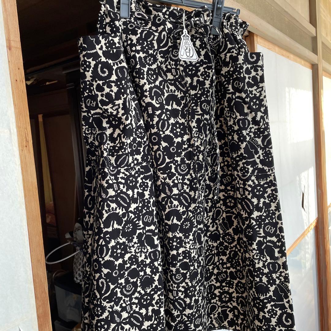 オールドマンズテーラー モノトリックプリントストリングスカート