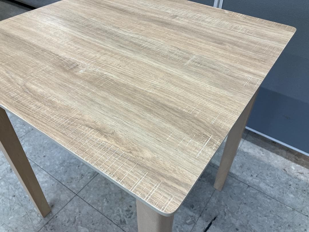 ダイニングテーブルセット イス×2 天然木 ベージュ