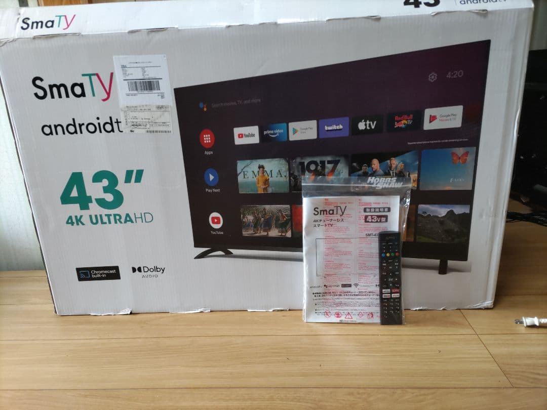 SMARTY 43型4k(チューナーレステレビ)