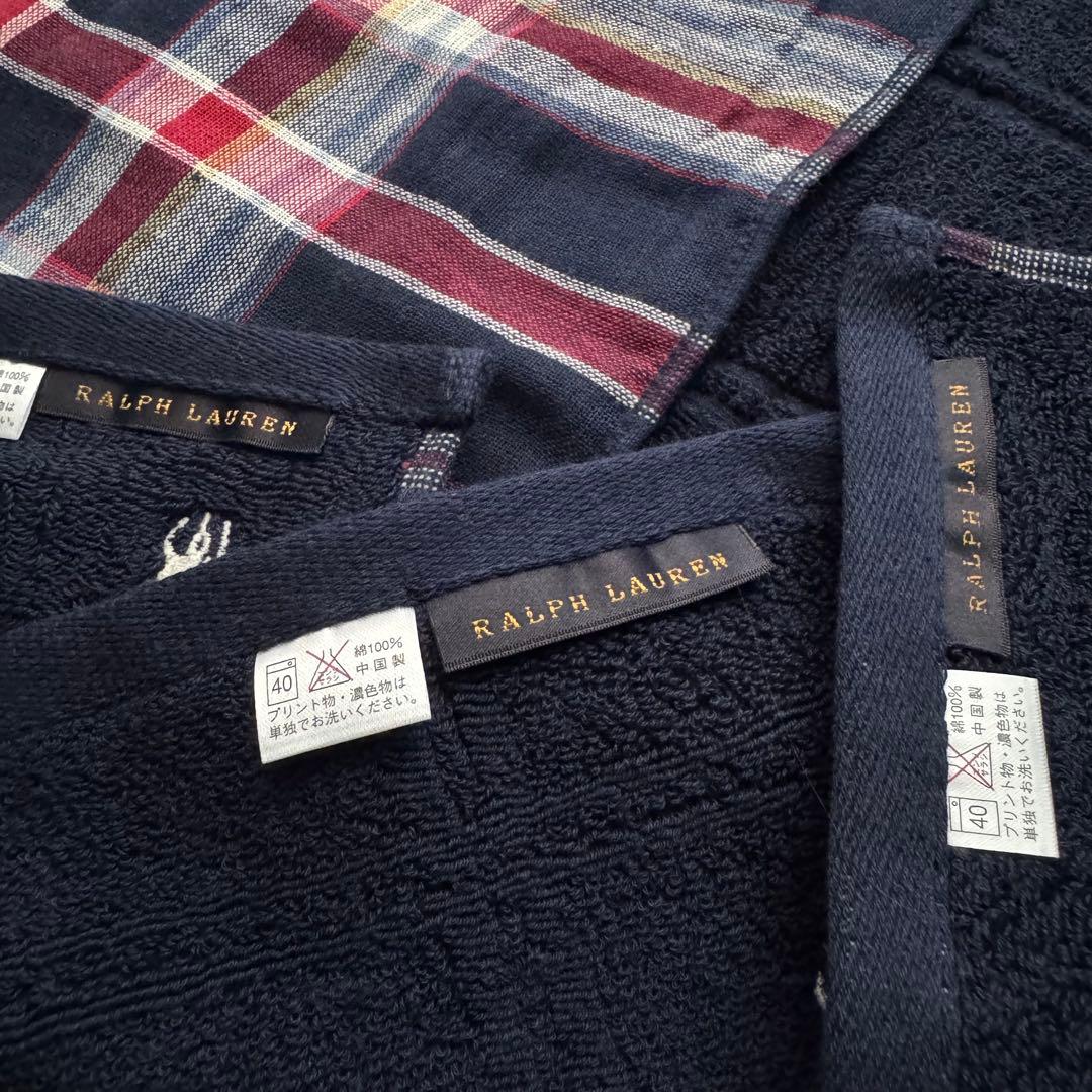 大人気・ロングサイズ・プレゼント・ネイビー❣️ラルフローレン ガーゼフェイスタオル