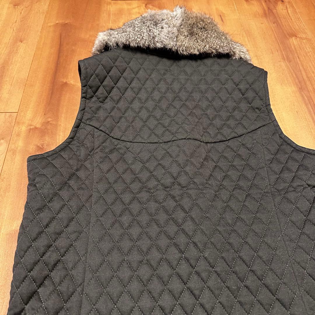 中綿　ラビットファー　キルティング　ベスト　パンツ　セットアップ　S 秋冬