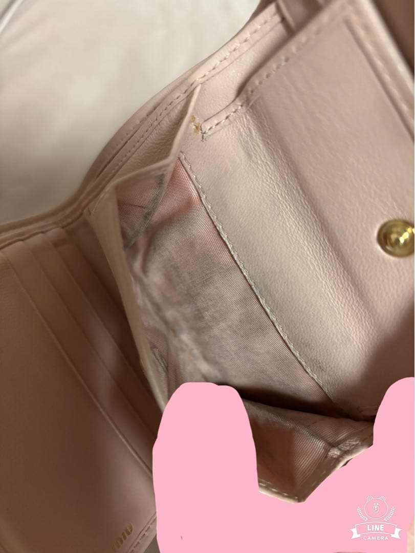 miumiu マテラッセ 三つ折財布 ピンク