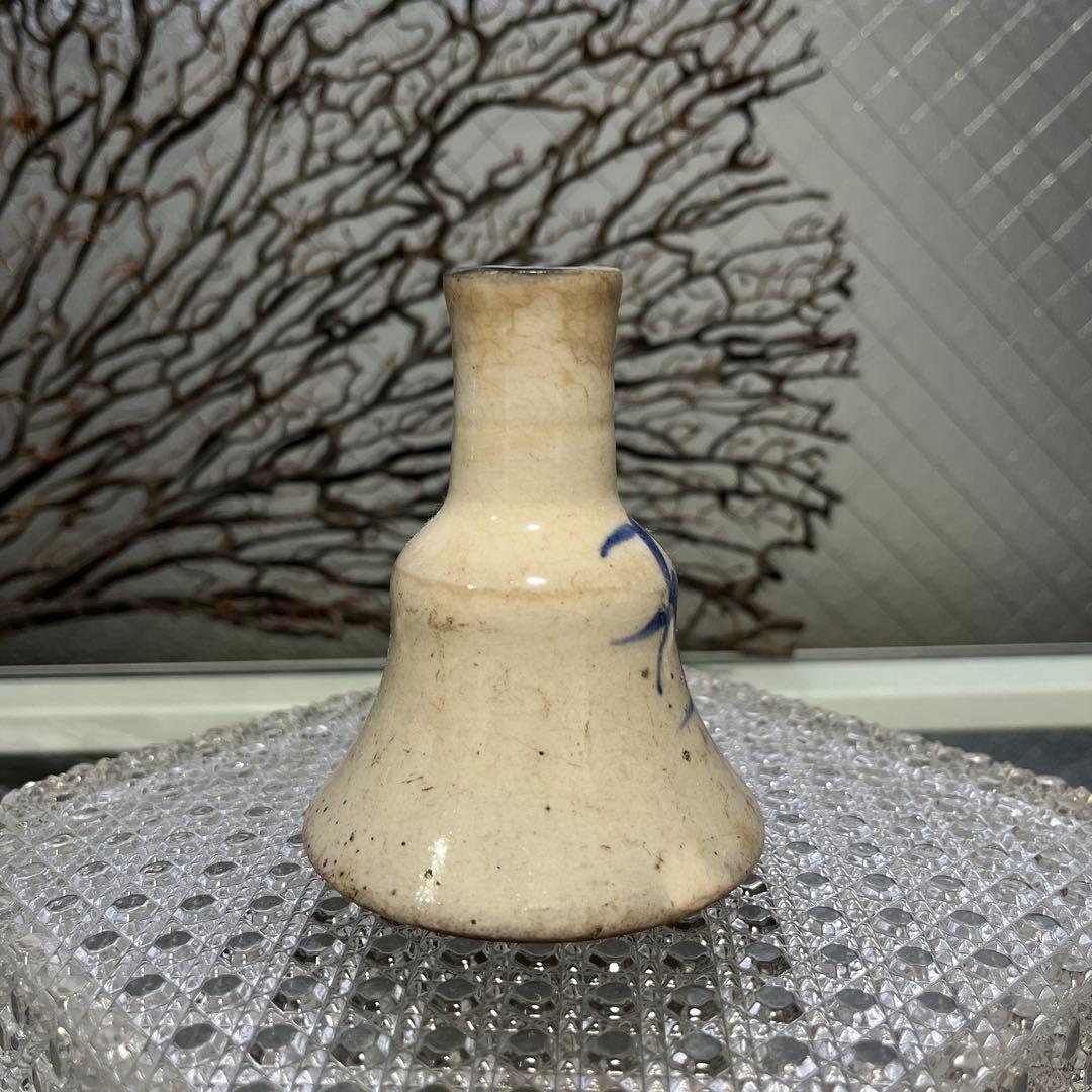 骨董　古伊万里　瀬戸　染付　笹図案　竹　仏花入れ　花器　花活け　現品限り