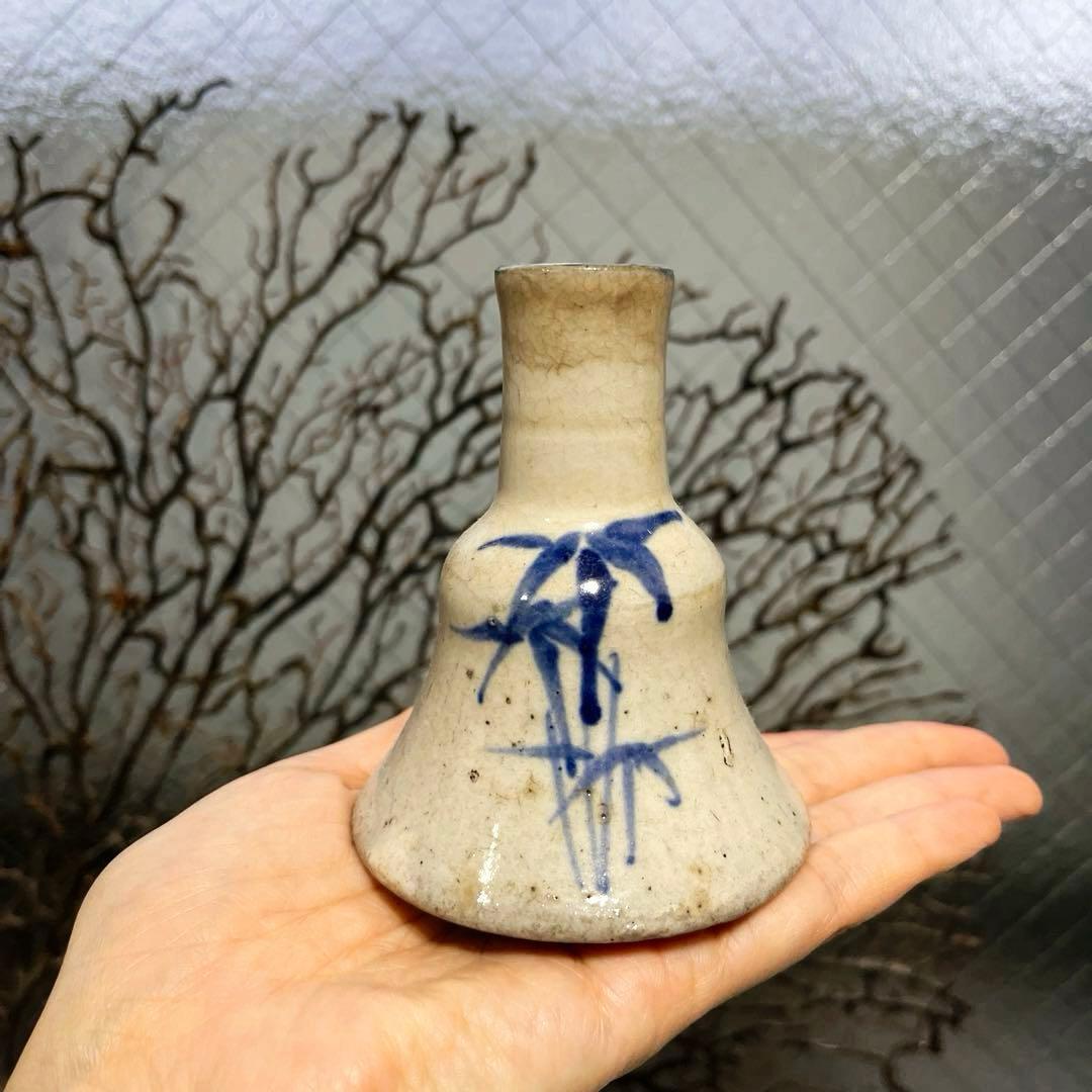 骨董　古伊万里　瀬戸　染付　笹図案　竹　仏花入れ　花器　花活け　現品限り