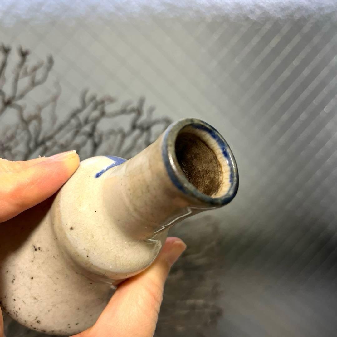 骨董　古伊万里　瀬戸　染付　笹図案　竹　仏花入れ　花器　花活け　現品限り