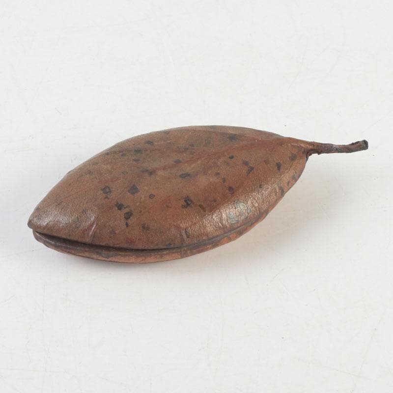 茶道具　山中塗師　新井宗賀作　乾漆　柿ノ葉香合　共箱　V　9706