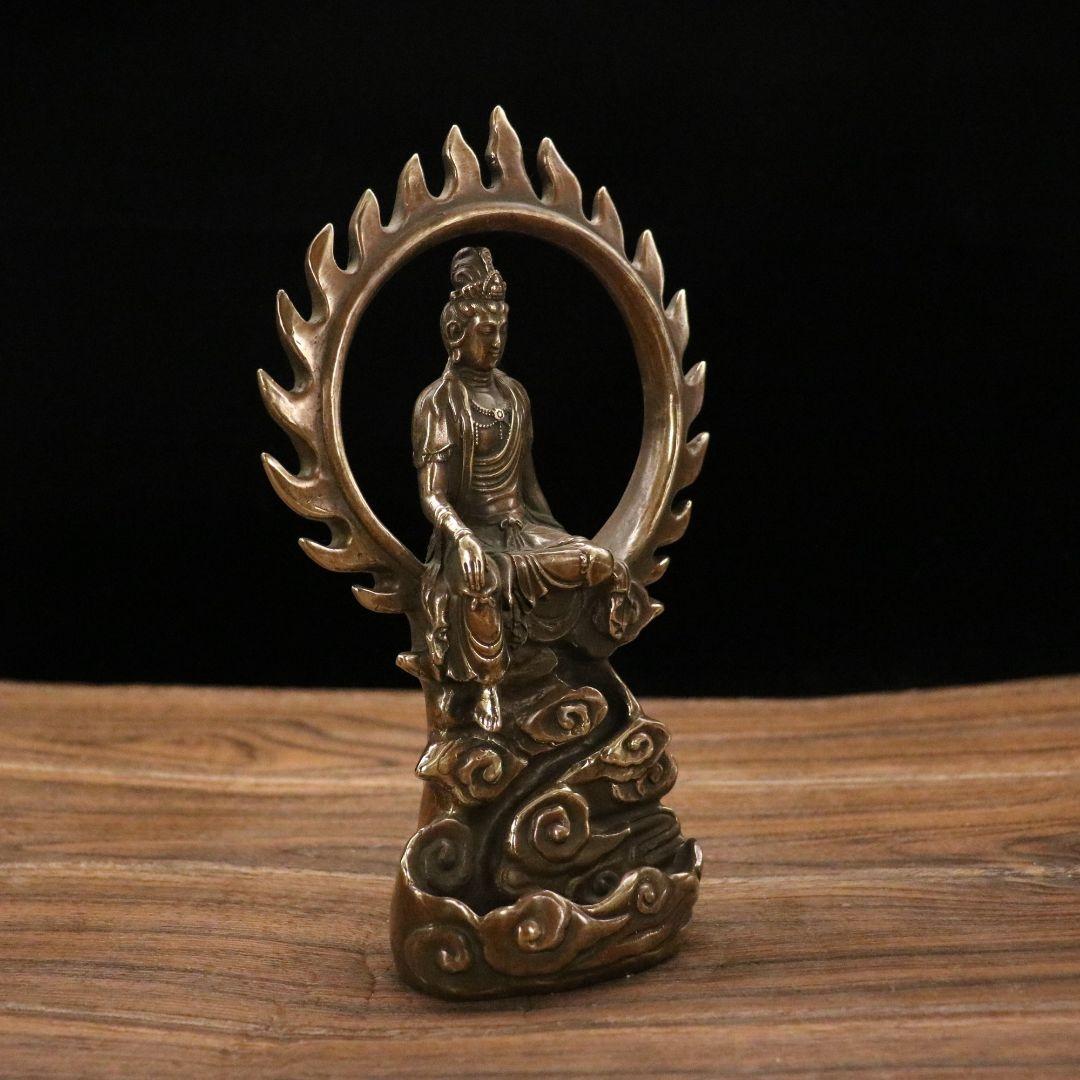 倒流香観音 自在観音 仏像香炉 香座 置物