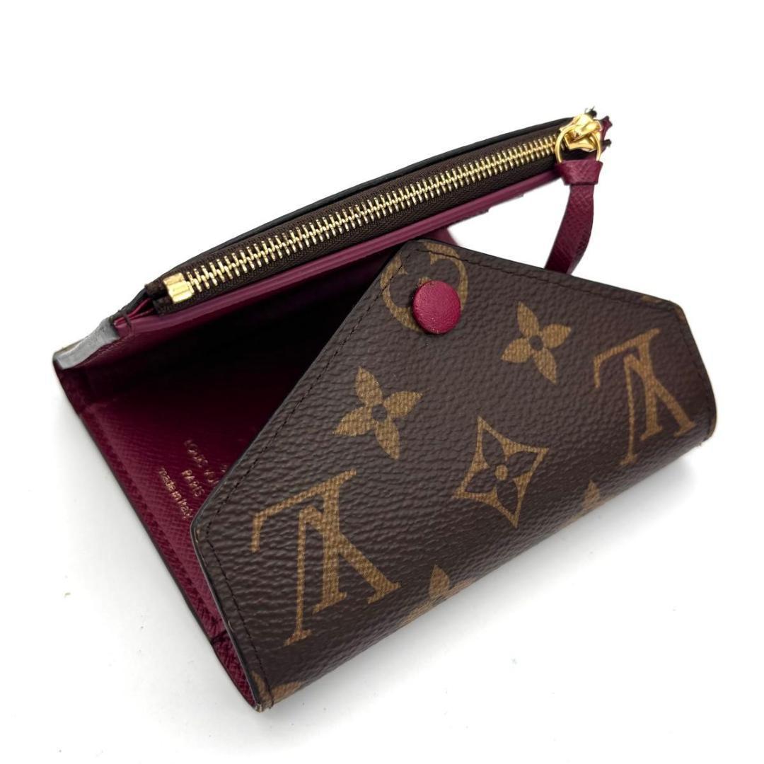 ルイヴィトン モノグラム ポルトフォイユ ヴィクトリーヌ フューシャ 三つ折り