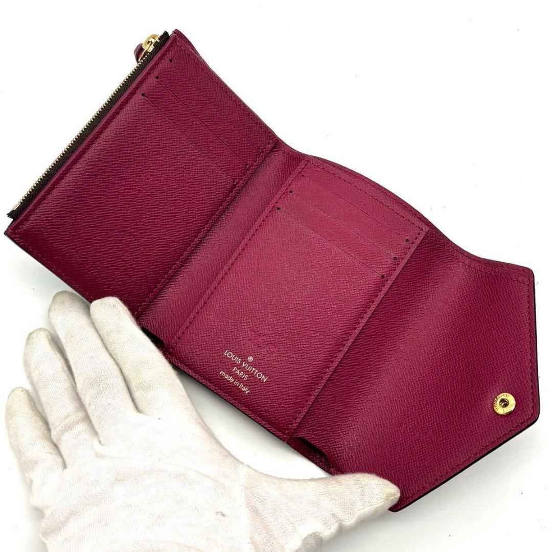 ルイヴィトン モノグラム ポルトフォイユ ヴィクトリーヌ フューシャ 三つ折り