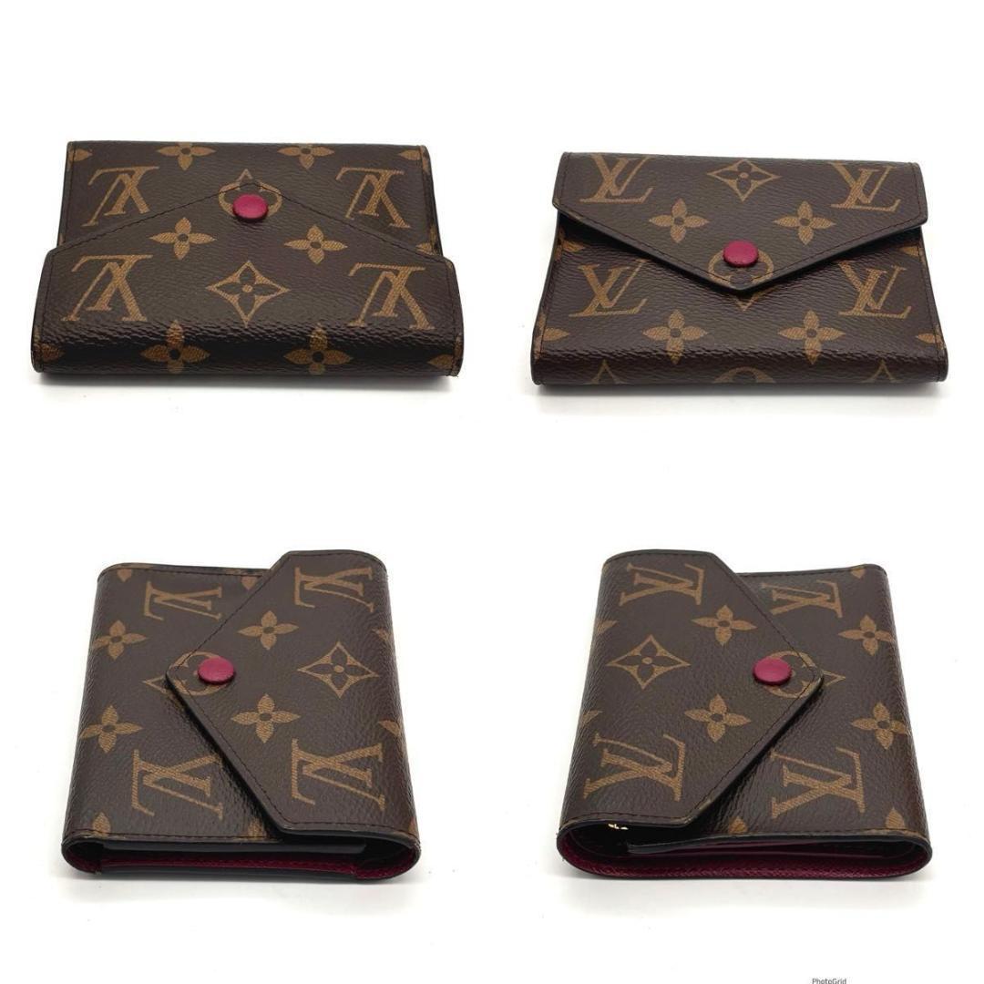 ルイヴィトン モノグラム ポルトフォイユ ヴィクトリーヌ フューシャ 三つ折り