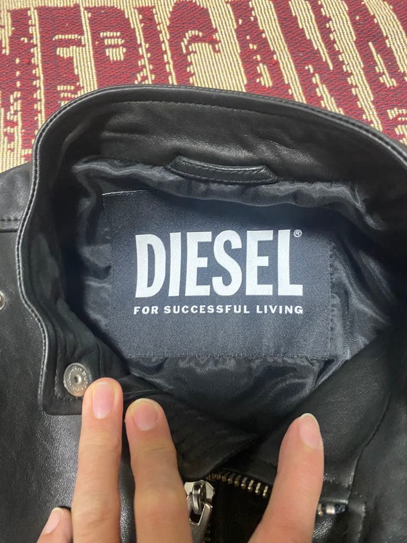 DIESEL ブラック シングルライダースジャケット M