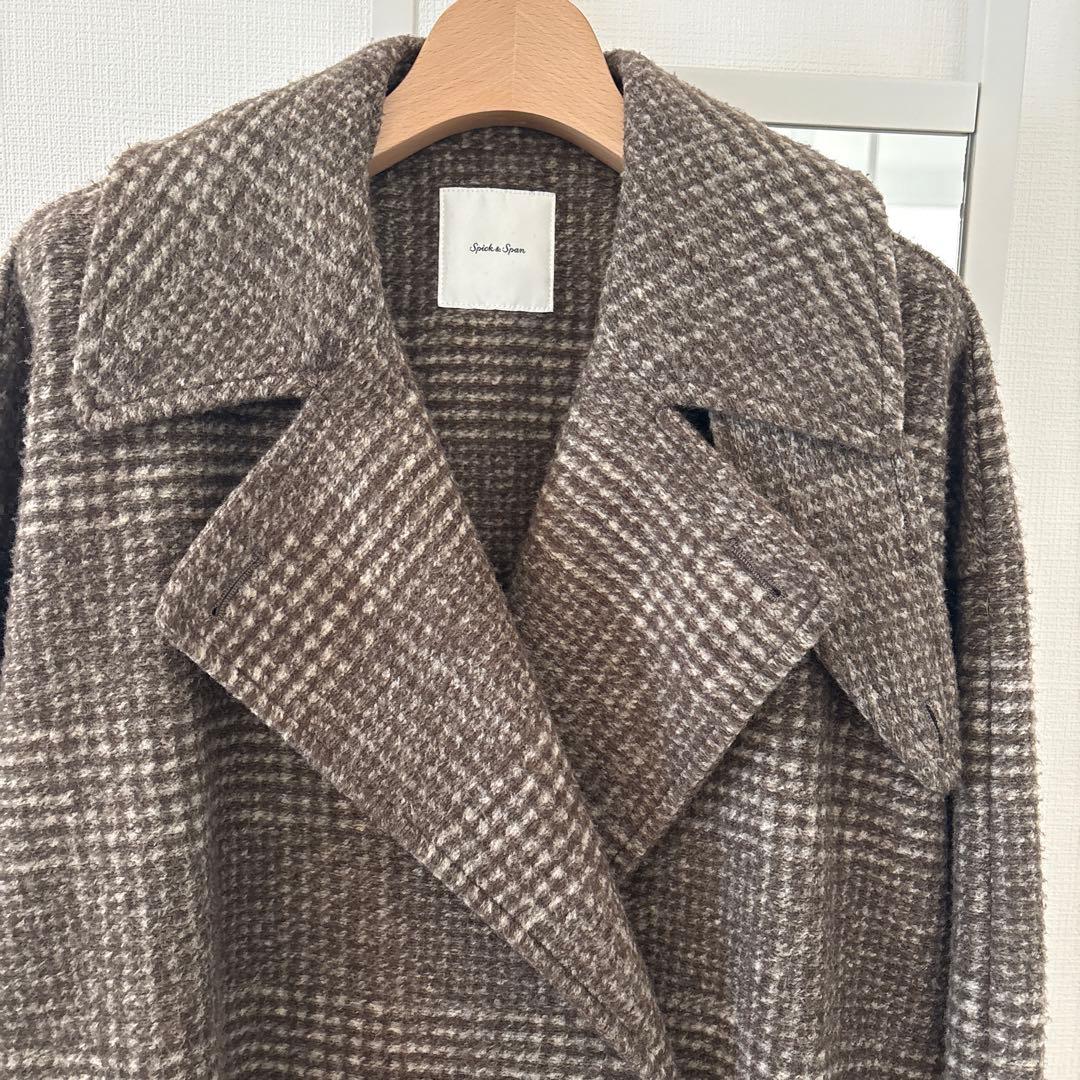 北川景子さん着用 Spick & Span チェック柄ダブルブレストコート