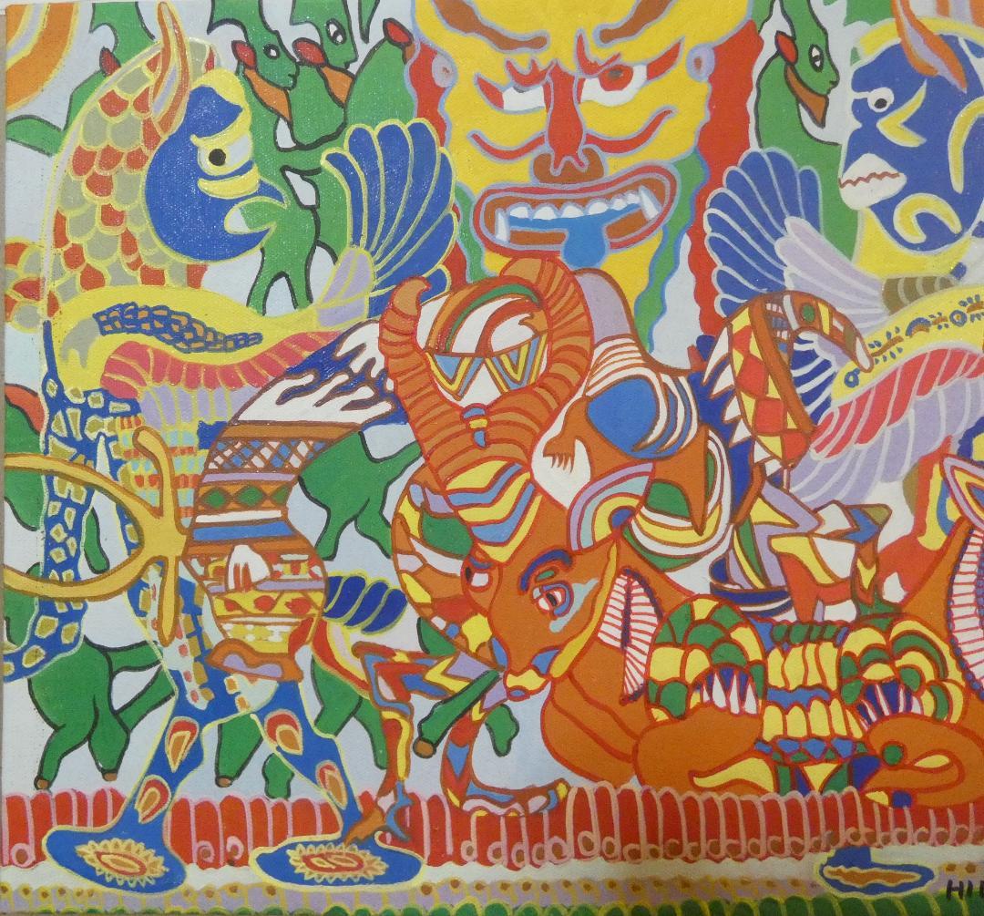 静物画　風景画　油絵　ジミー大西　F6号　額付き　手描き　肉筆