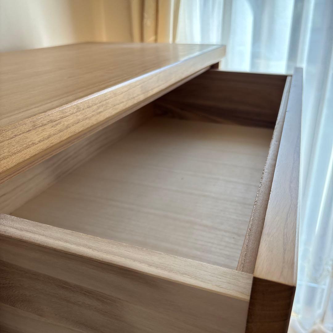 ナチュラルウッドの木製チェスト 6引き出し