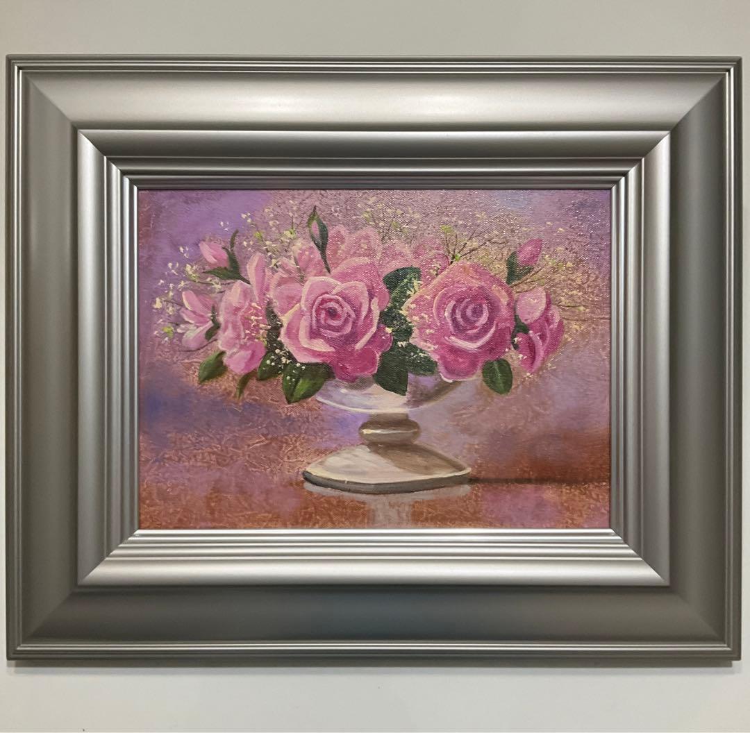 絵画・額縁・油絵・脇田 正夫・新品未使用・ばら・美術品・インテリア・雑貨