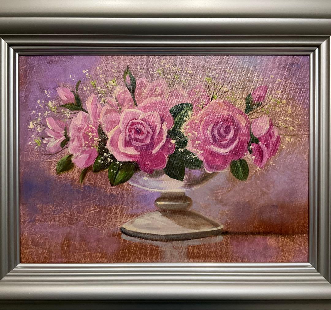 絵画・額縁・油絵・脇田 正夫・新品未使用・ばら・美術品・インテリア・雑貨